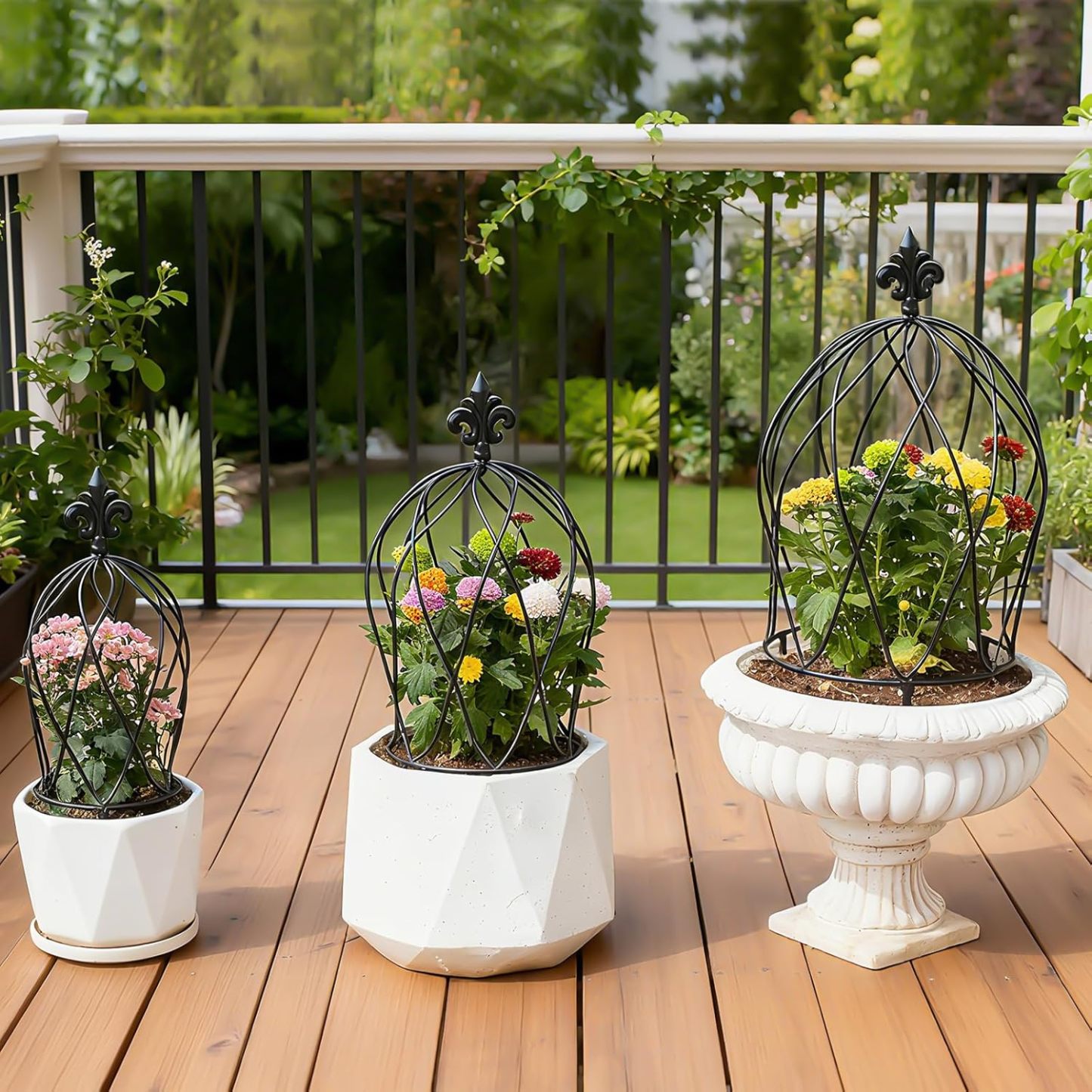 3-Piece Metal Obelisk Trellis Set for Climbing Plants-MOUGIGI