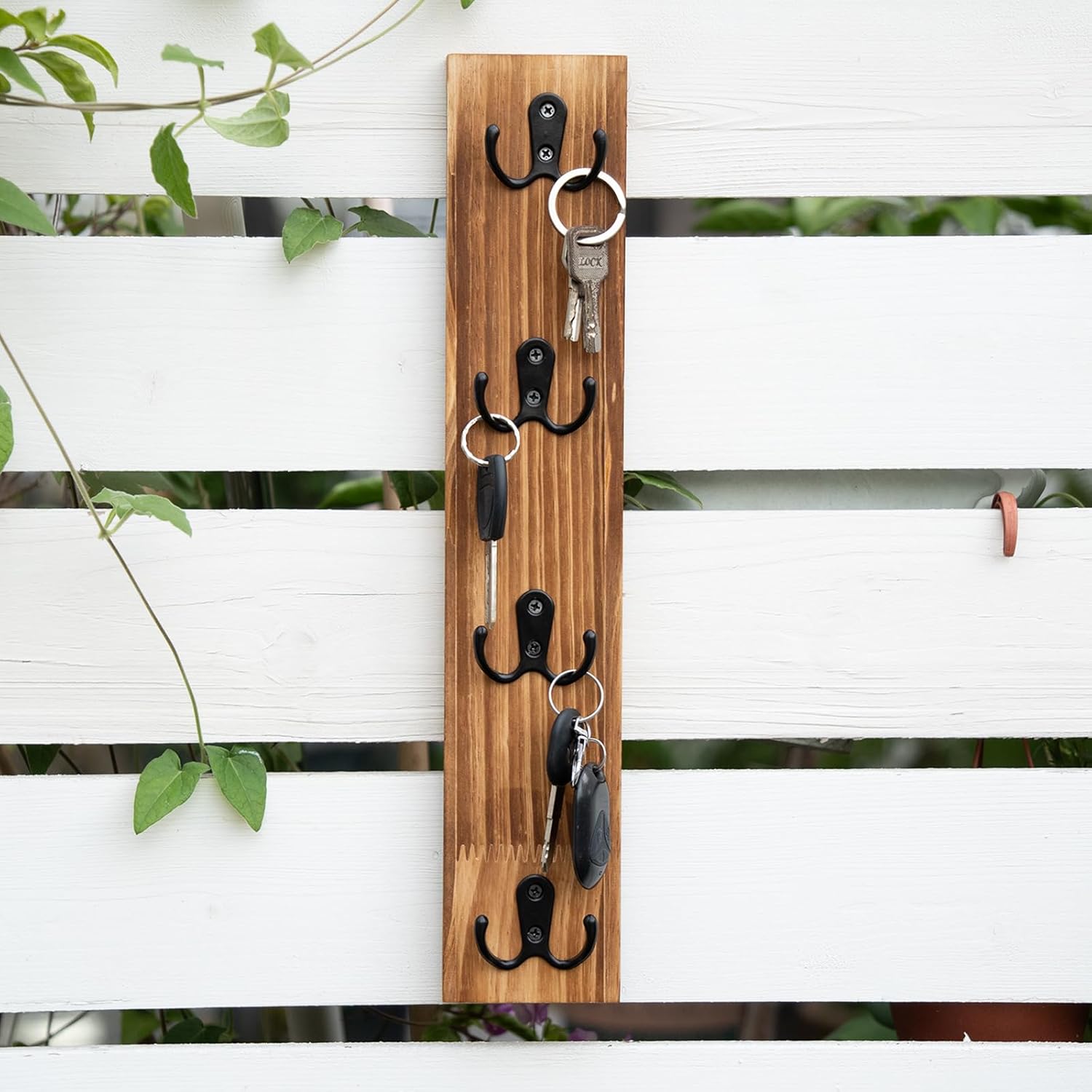 Vertical Wood Key Rack - Space Saving Wall Organizer-MOUGIGI