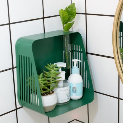 Green Iron Floating Shelf with Hydroponic Hole & Diffuser Stand-MOUGIGI