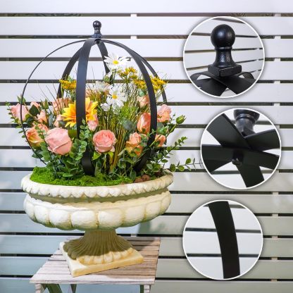 18x22in Round Metal Trellis for Climbing Plants-MOUGIGI