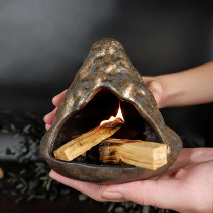 Black Gold Zongzi Incense Burner - Ceramic Palo Santo Holder-MOUGIGI