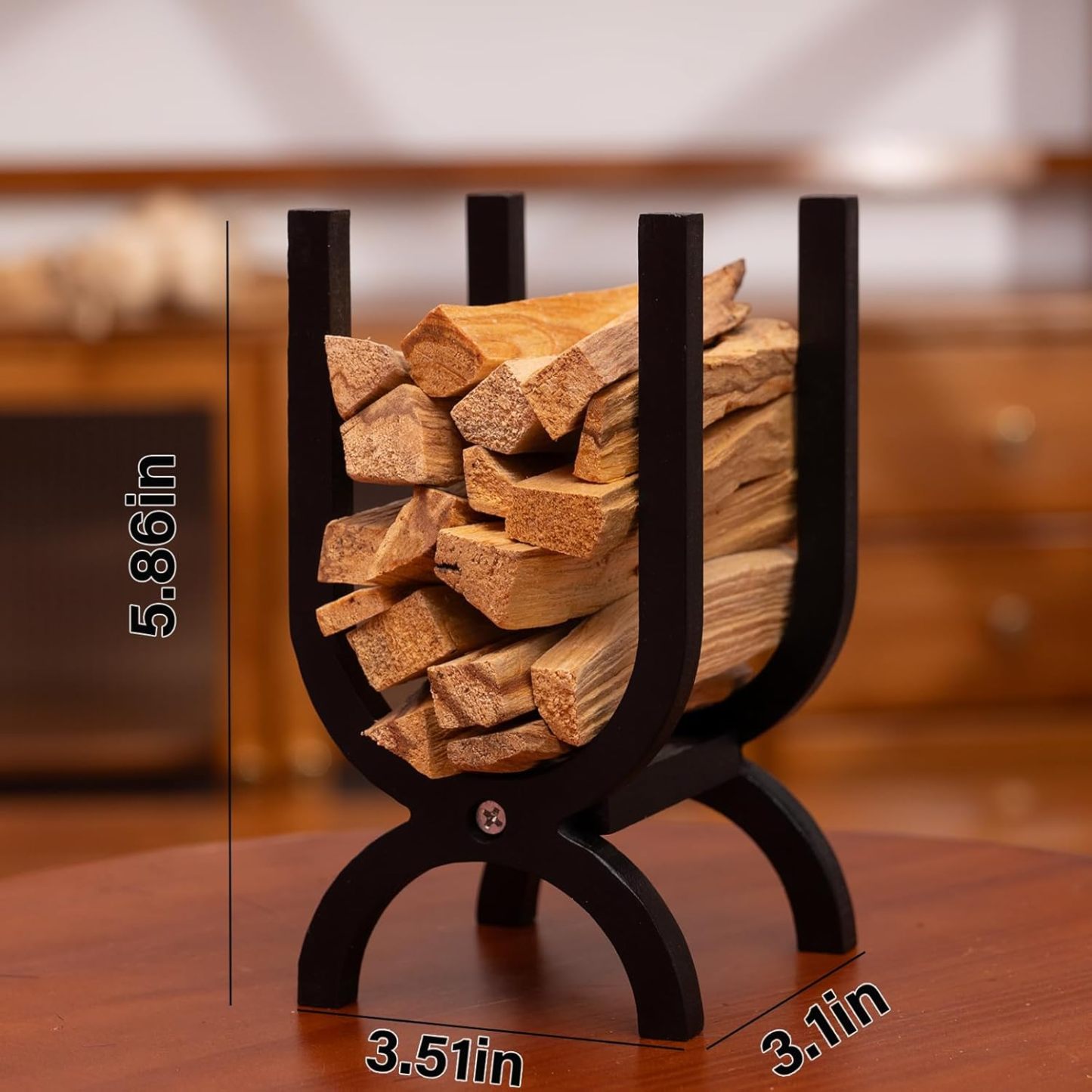 Natural Wood Palo Santo & Sage Holder with Storage-MOUGIGI