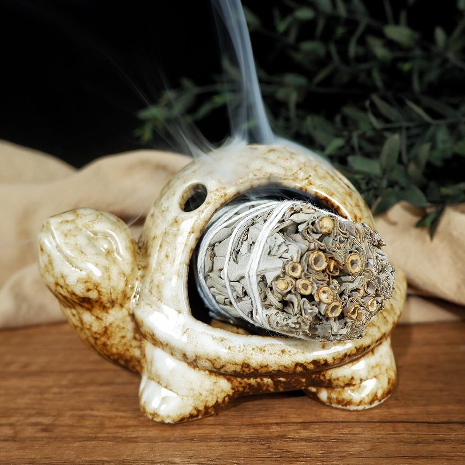 Turtle Palo Santo Burner - Handcrafted Ceramic Incense Holder