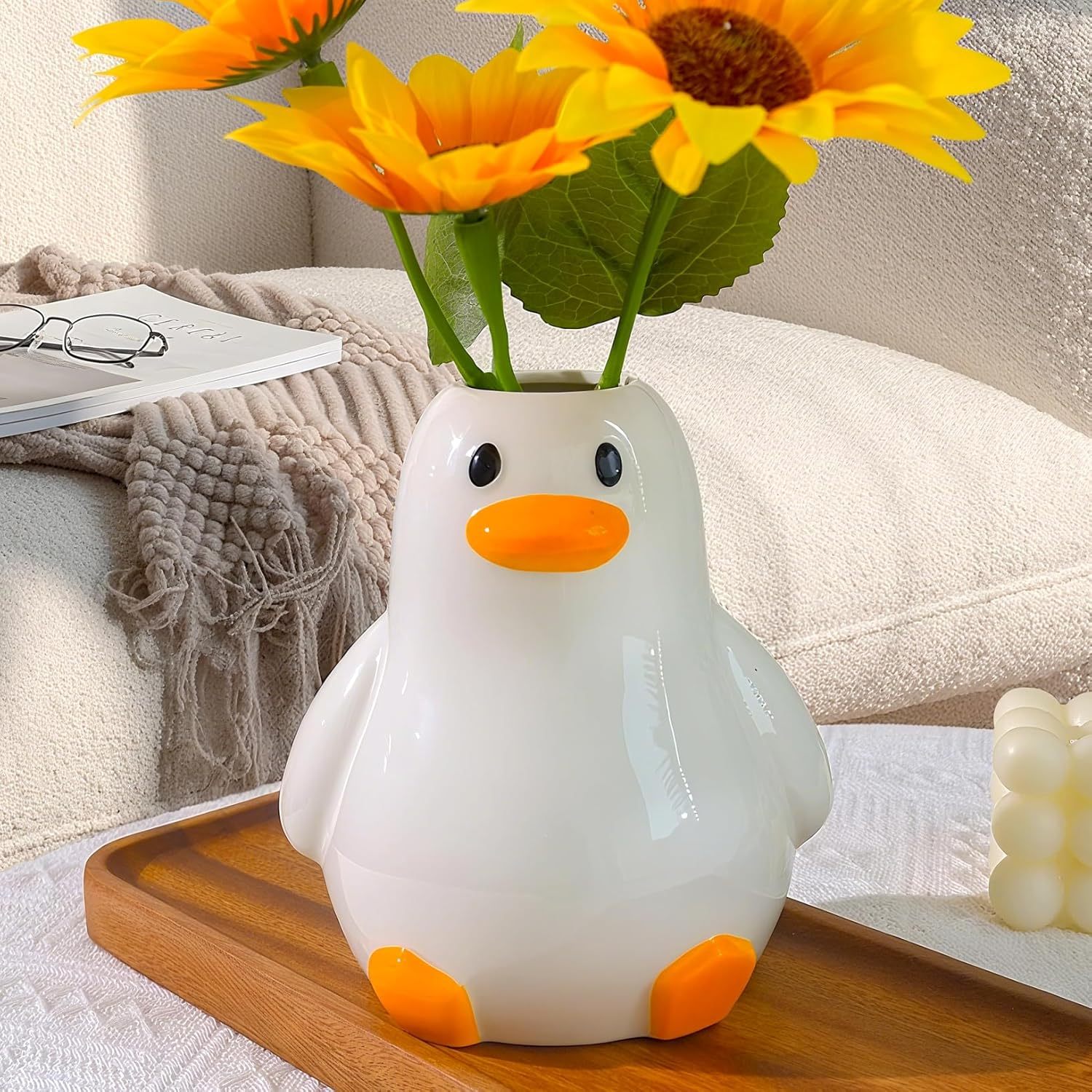 Handcrafted Ceramic Duck Vase - Multi-Use Home Decor-MOUGIGI