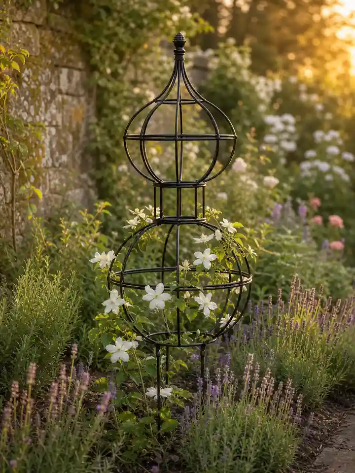 Decorative Iron Garden Trellis for Roses and Vines styling idea 2