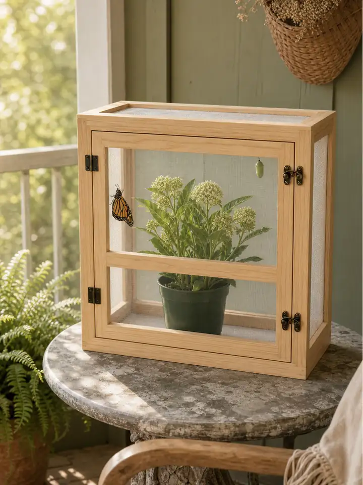 Wood Frame Butterfly Habitat Cage with Fine Mesh styling idea 6