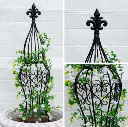 29.5in Metal Obelisk Trellis for Climbing Vines & Roses-MOUGIGI