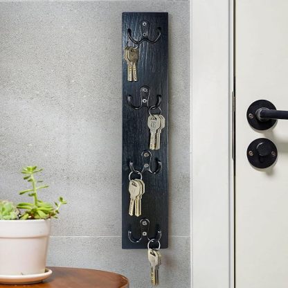 Vertical Wood Key Rack - Space Saving Wall Organizer-MOUGIGI