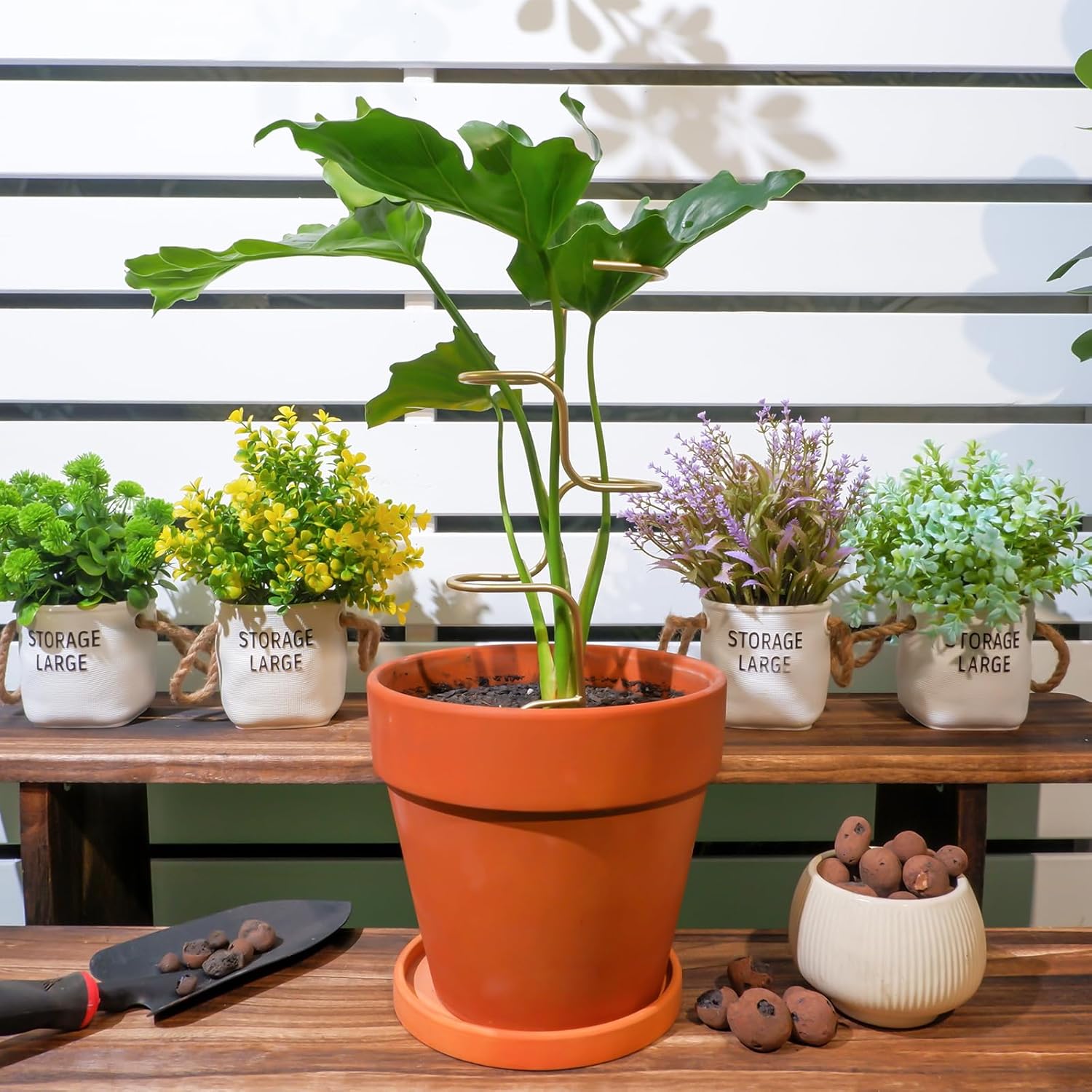 3PCS Metal Plant Stakes - 12.6" Indoor/Outdoor Plant Support-MOUGIGI