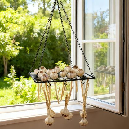 Hanging Mesh Garlic and Herb Drying Rack -MOUGIGI
