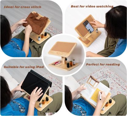 Adjustable Lap Desk for Sewing & Crafts - Portable Folding Table-MOUGIGI