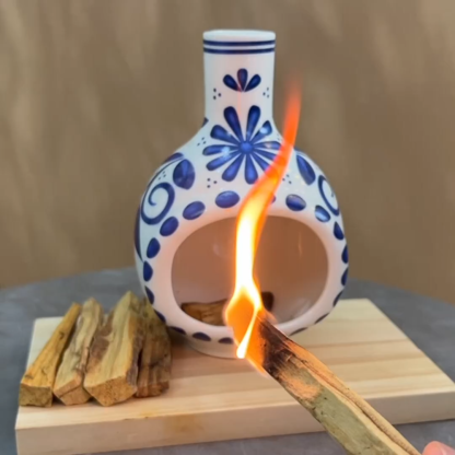 Handmade Ceramic Palo Santo Holder Burner | Mini Chimenea for Sage & Meditation Rituals