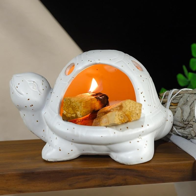 Turtle Palo Santo Burner - Handcrafted Ceramic Incense Holder