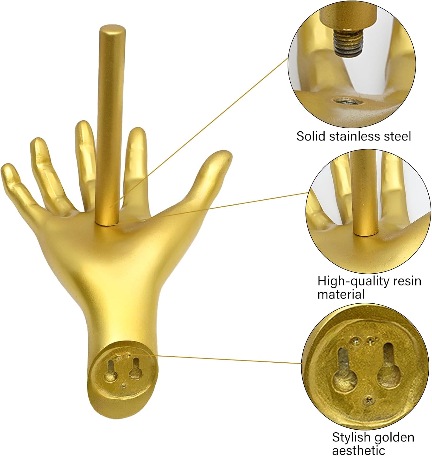 Gold Hand Wall-Mounted Toilet Paper Holder-MOUGIGI