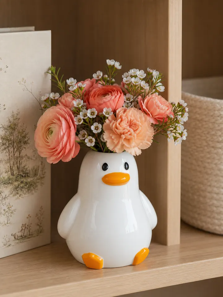 Handcrafted Ceramic Duck Vase – Multi-Use Home Decor styling idea 5