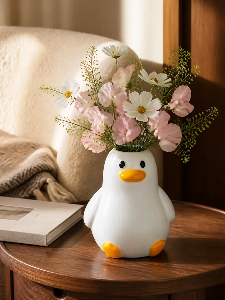 Handcrafted Ceramic Duck Vase – Multi-Use Home Decor styling idea 3