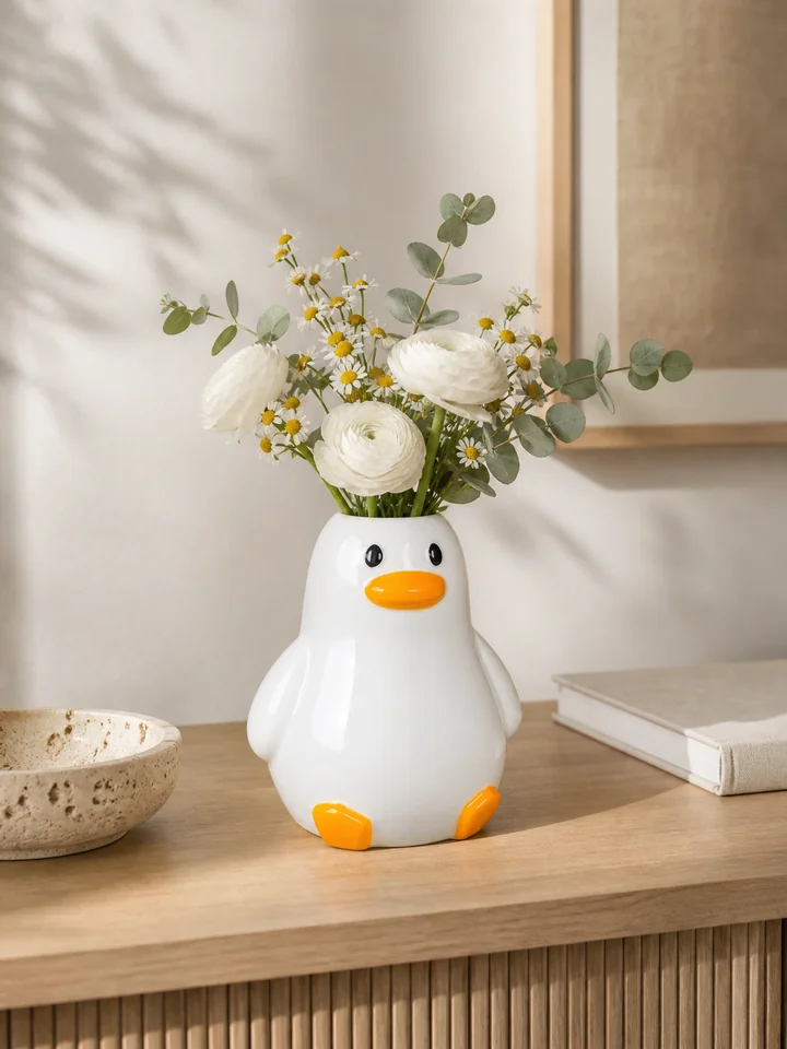 Handcrafted Ceramic Duck Vase – Multi-Use Home Decor styling idea 1