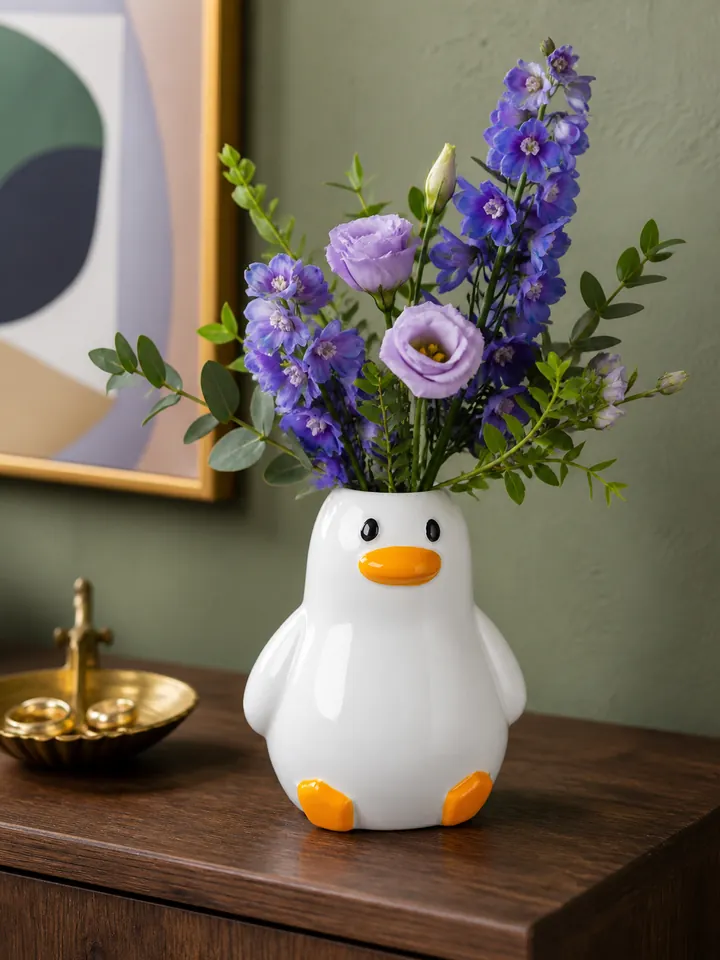 Handcrafted Ceramic Duck Vase – Multi-Use Home Decor styling idea 6