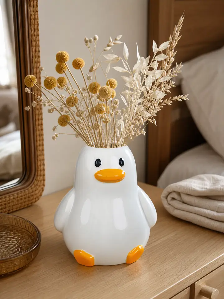 Handcrafted Ceramic Duck Vase – Multi-Use Home Decor styling idea 4