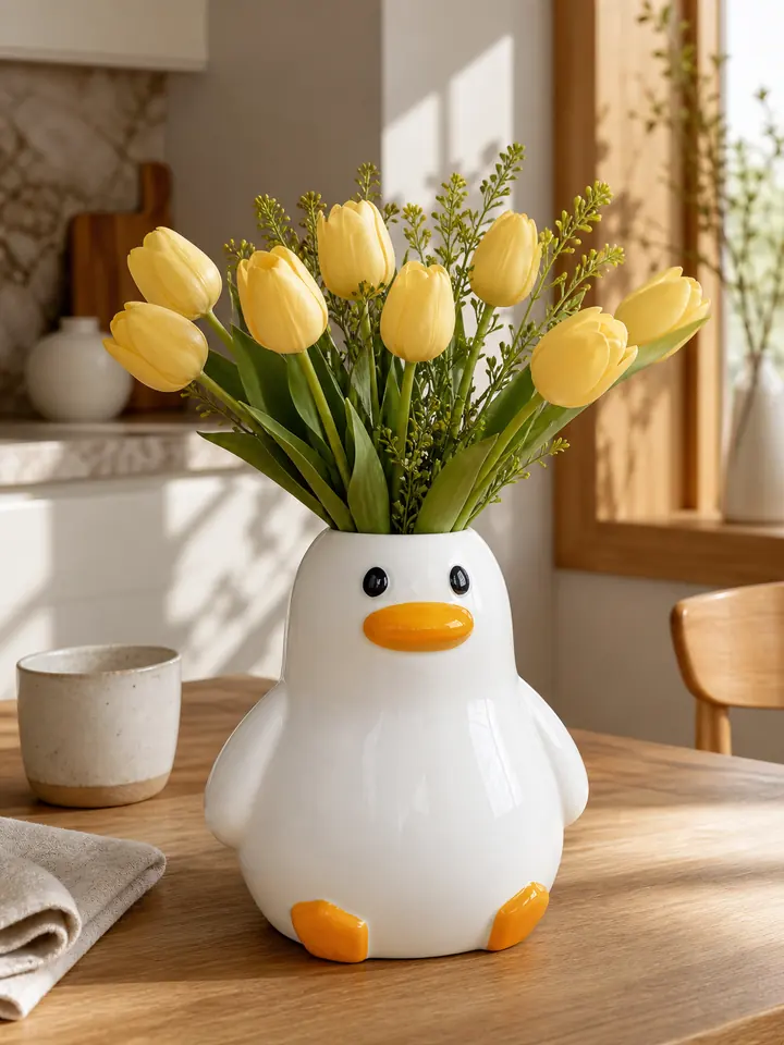 Handcrafted Ceramic Duck Vase – Multi-Use Home Decor styling idea 2