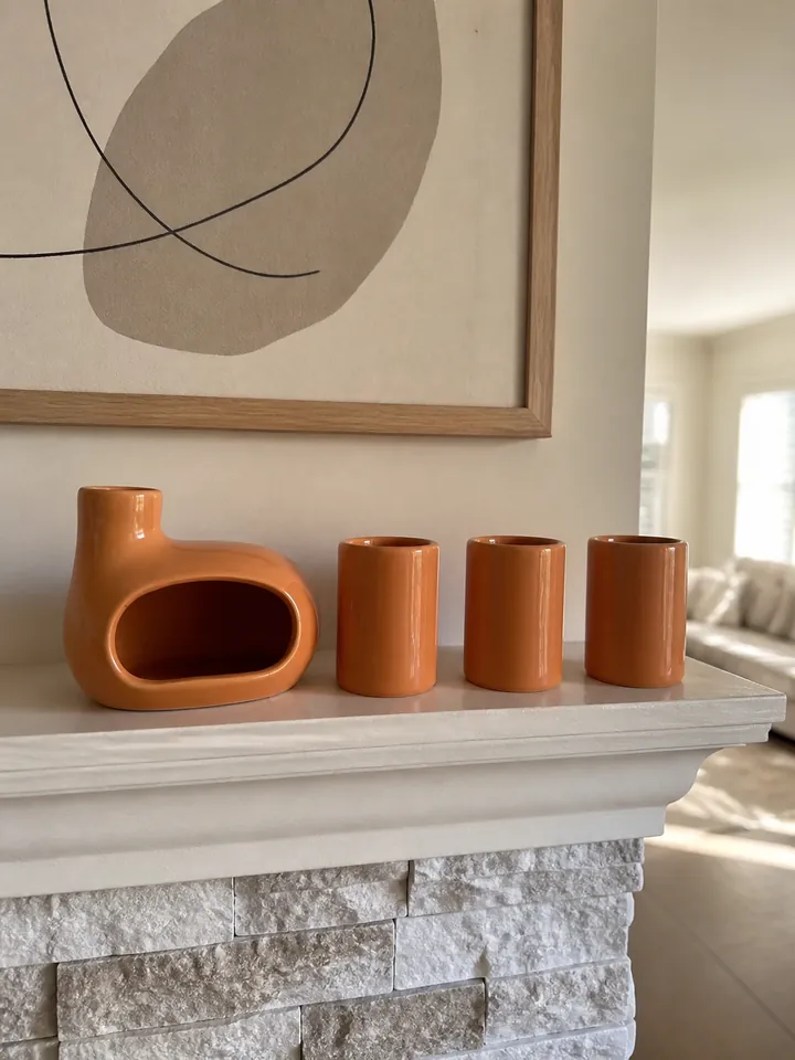 Ceramic Palo Santo Burner Set with 3 Match Holders styling idea 2