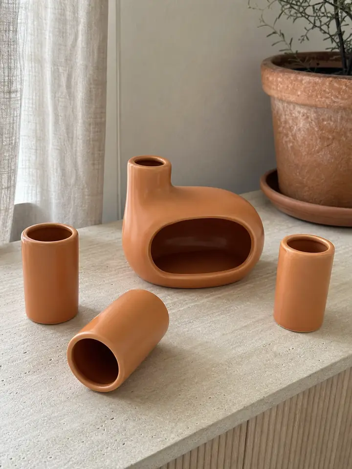 Ceramic Palo Santo Burner Set with 3 Match Holders styling idea 6