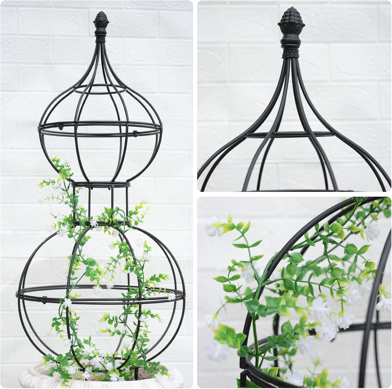 48.8x17in Metal Obelisk Trellis for Roses & Vines-MOUGIGI