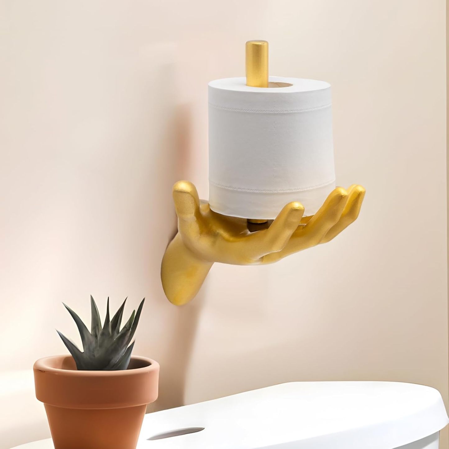 Gold Hand Wall-Mounted Toilet Paper Holder-MOUGIGI