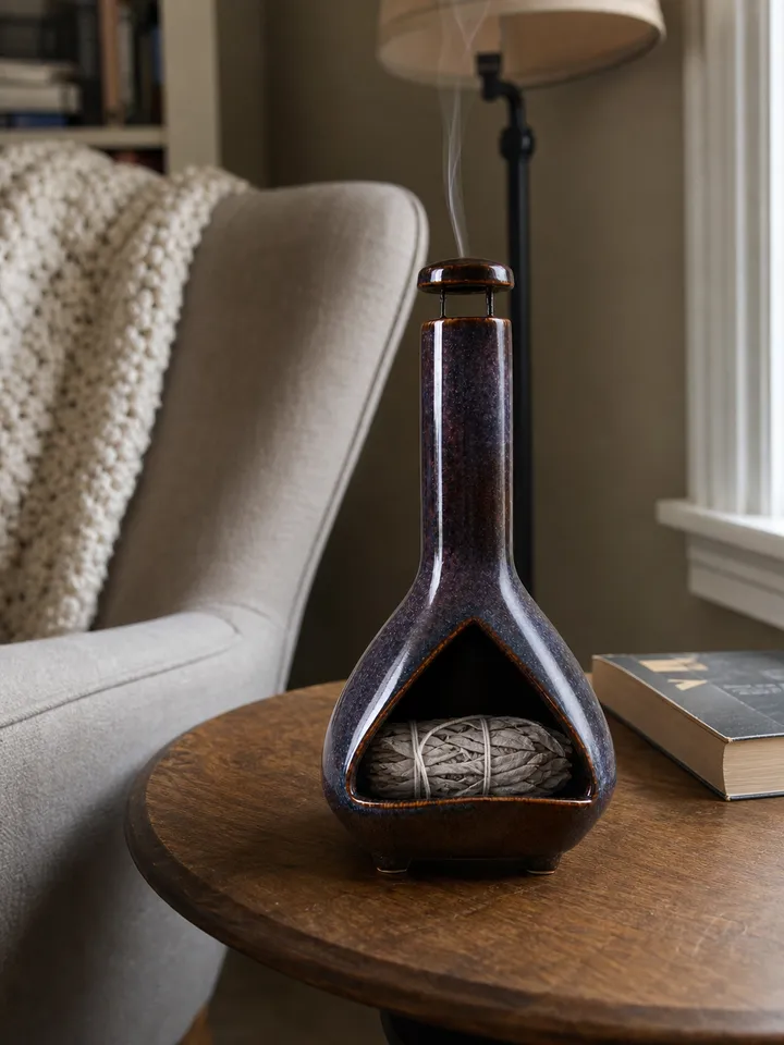 Ceramic Chimney Palo Santo Holder & Incense Burner styling idea 2