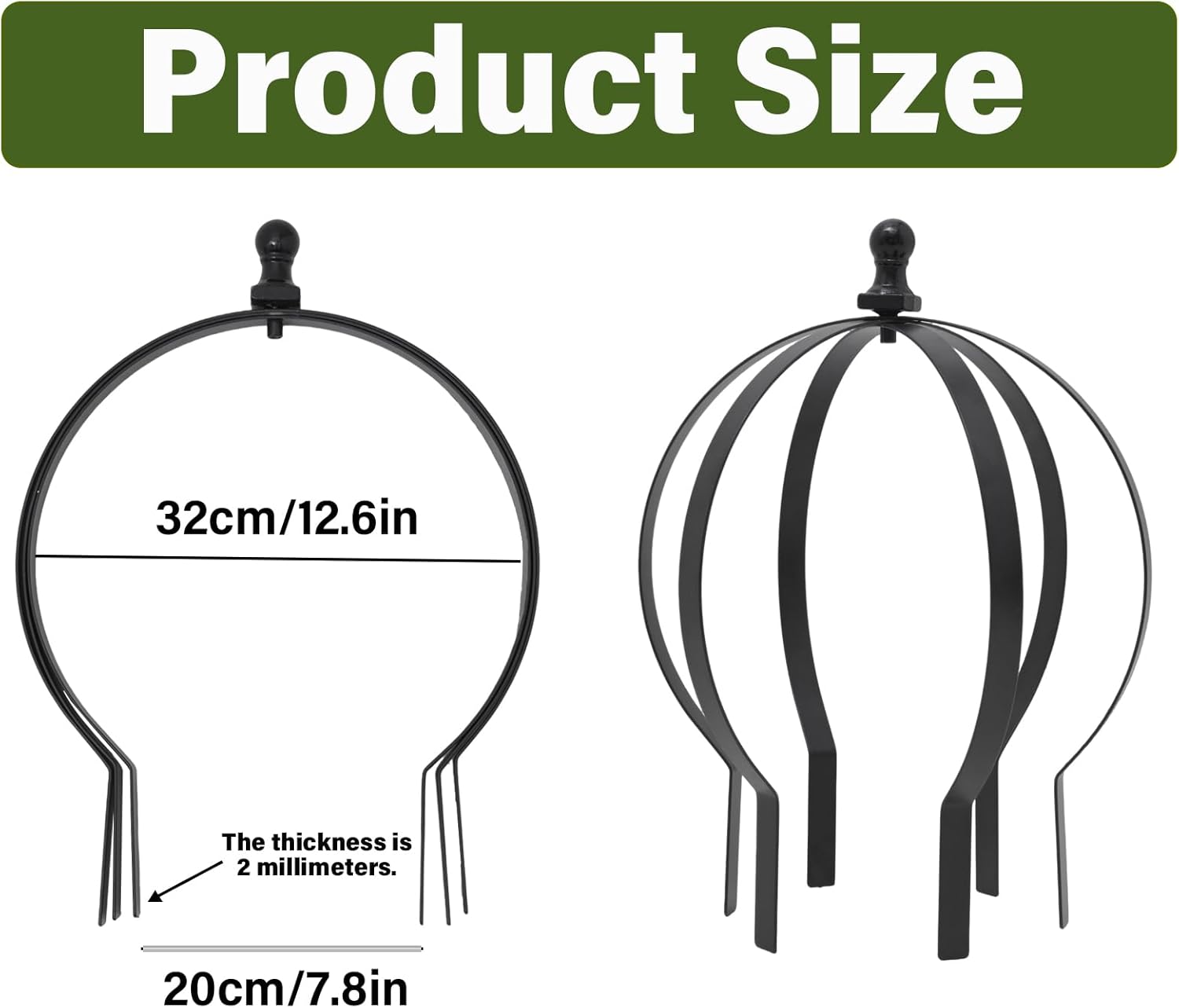 12.6x17.5in Black Metal Trellis for Climbing Plants-MOUGIGI