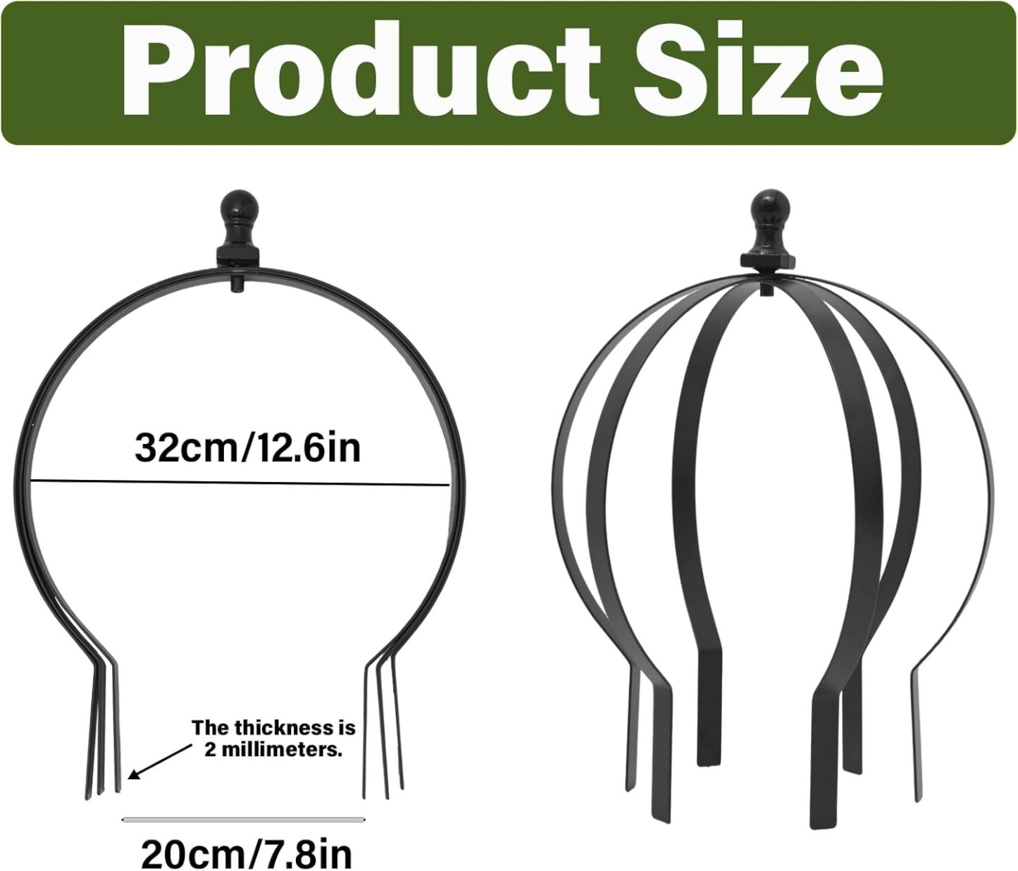 12.6x17.5in Black Metal Trellis for Climbing Plants-MOUGIGI