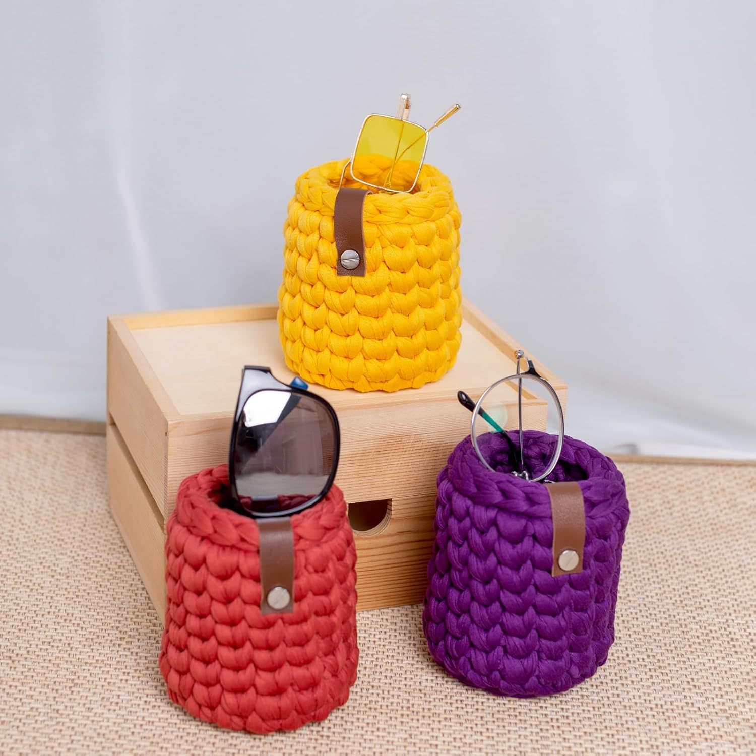 Handmade Cotton Eyeglass Stand - Space Saving Desk Organizer-MOUGIGI