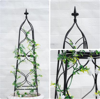 39x10.21in Metal Obelisk Trellis for Climbing Plants-MOUGIGI