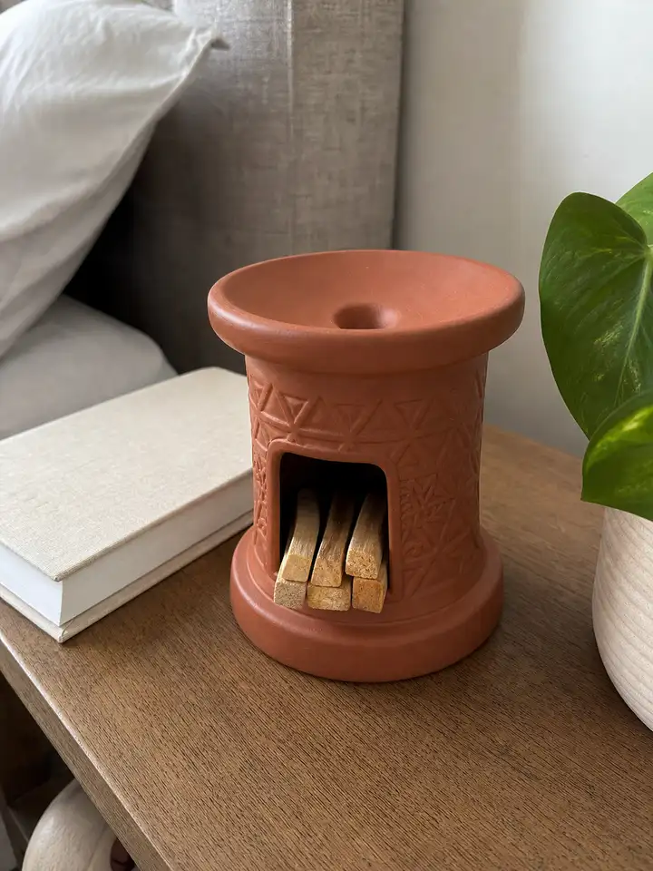 Terracotta Incense Burner with Palo Santo Storage styling idea 6