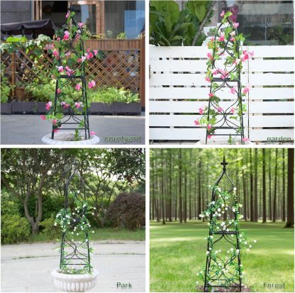 39x10.21in Metal Obelisk Trellis for Climbing Plants-MOUGIGI