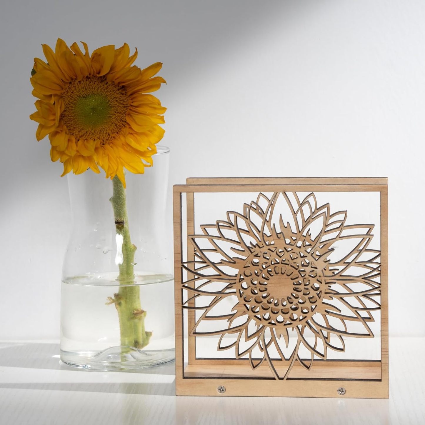 Sunflower Wood Napkin Holder - Farmhouse Kitchen Decor-MOUGIGI