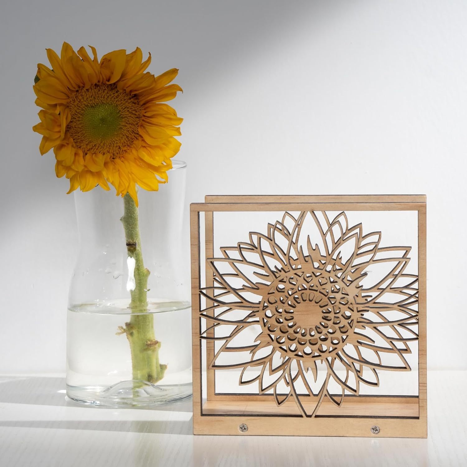 Sunflower Wood Napkin Holder - Farmhouse Kitchen Decor-MOUGIGI