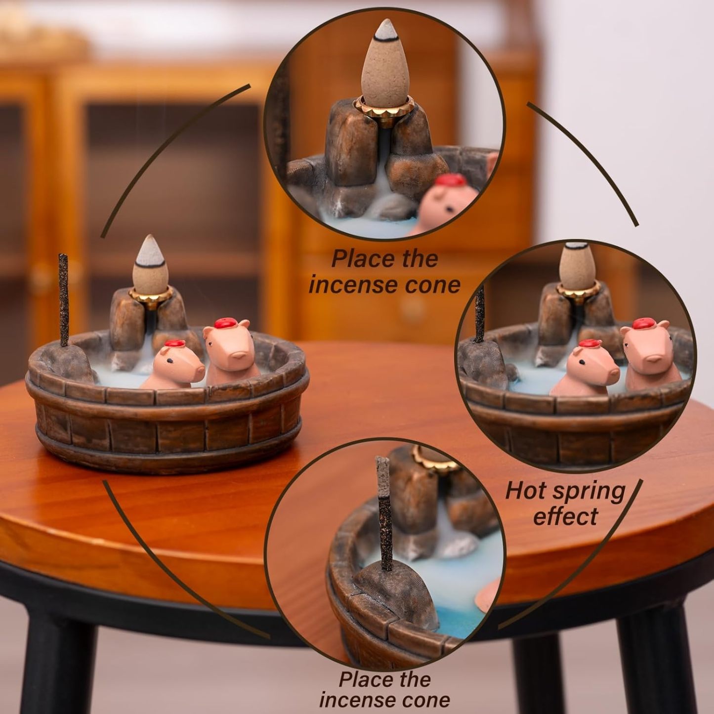 Capybara Backflow Incense Burner with Waterfall Effect-MOUGIGI