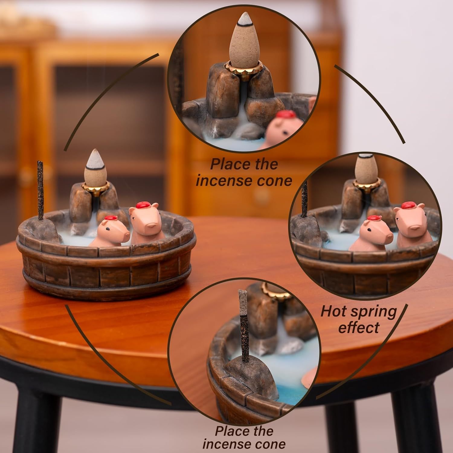 Capybara Backflow Incense Burner with Waterfall Effect-MOUGIGI