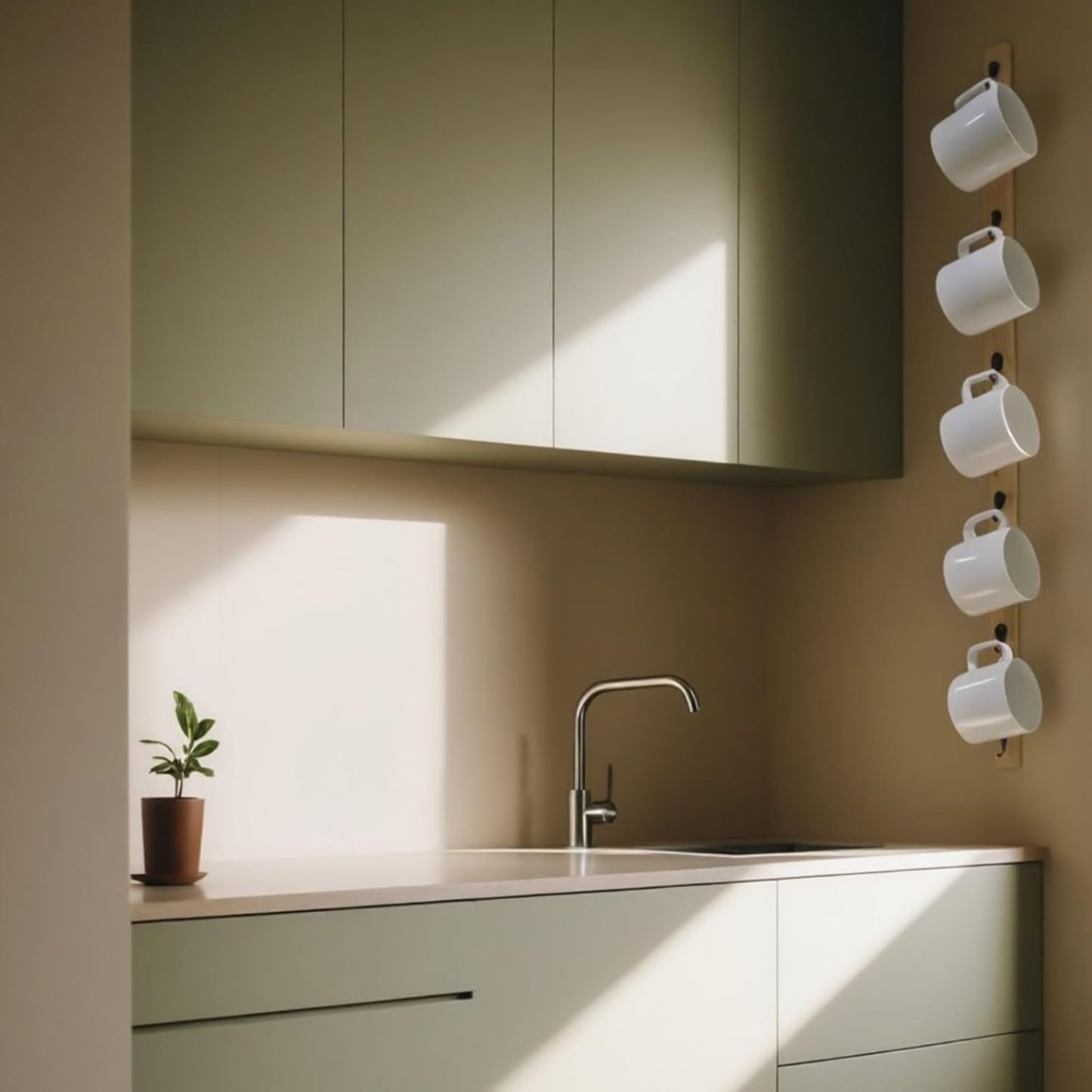 Solid Wood Wall Mug Rack - 6 Hook Rustic Style Cup Holder-MOUGIGI