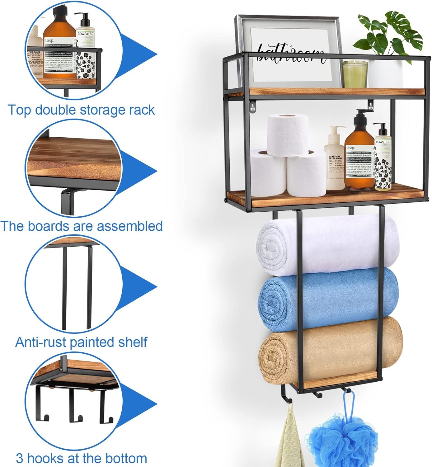Wall-Mounted Towel Rack - Space-Saving Organizer for Bathrooms & RVs-MOUGIGI