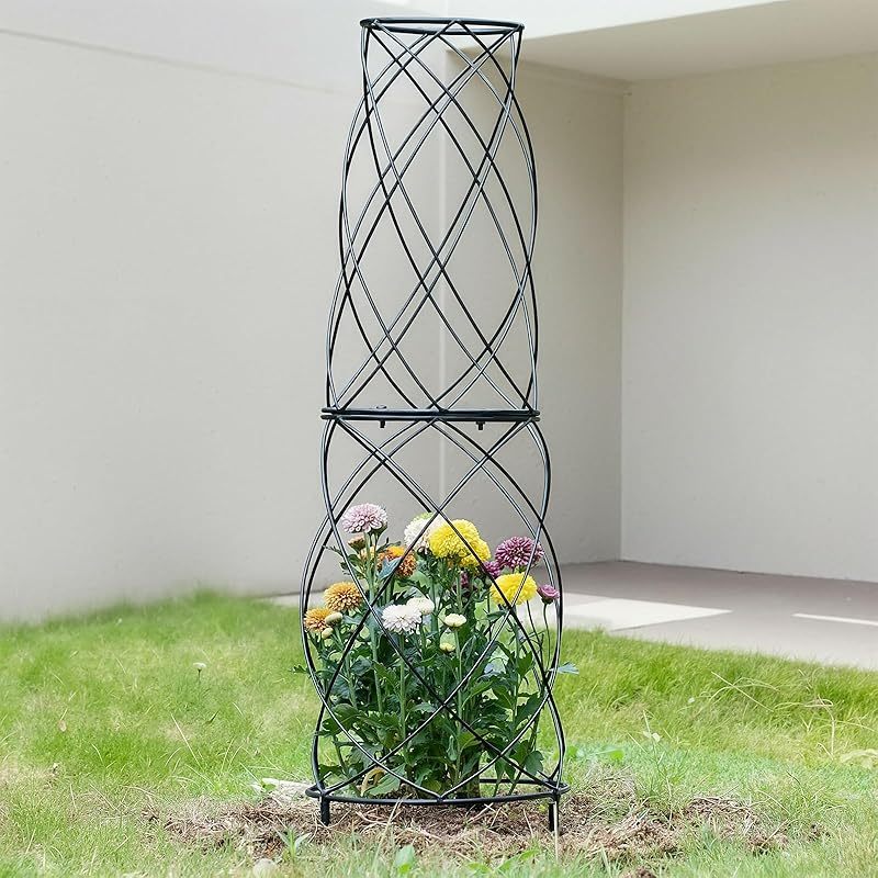 39x10.21in Metal Obelisk Trellis for Climbing Plants-MOUGIGI