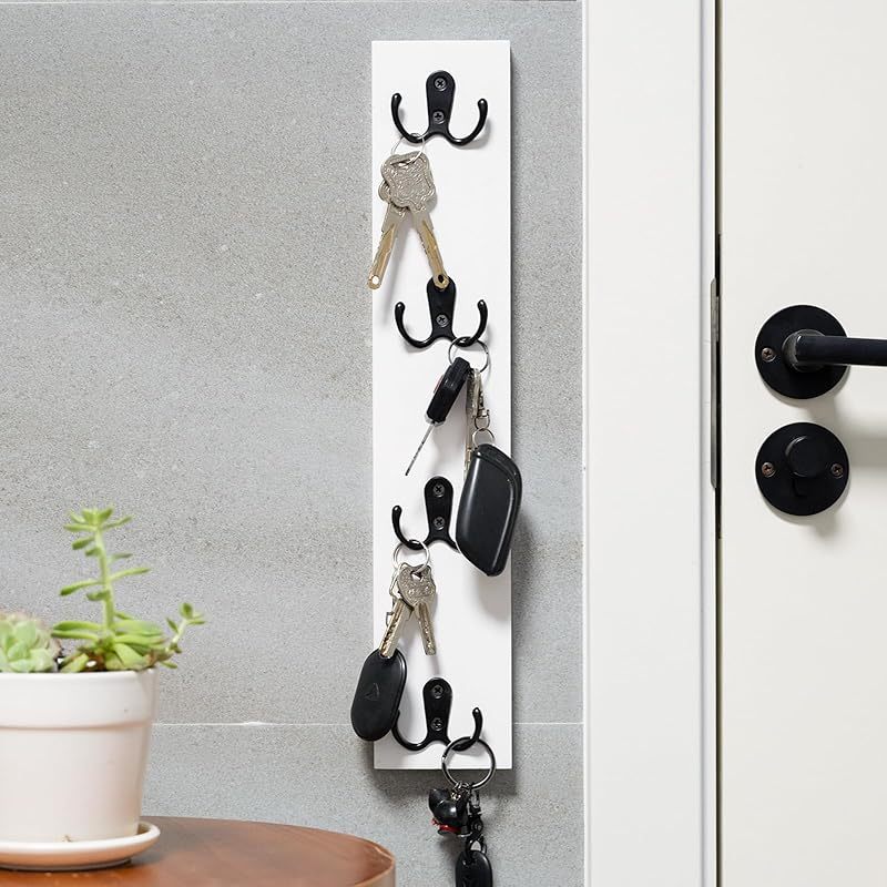 Vertical Wood Key Rack - Space Saving Wall Organizer-MOUGIGI