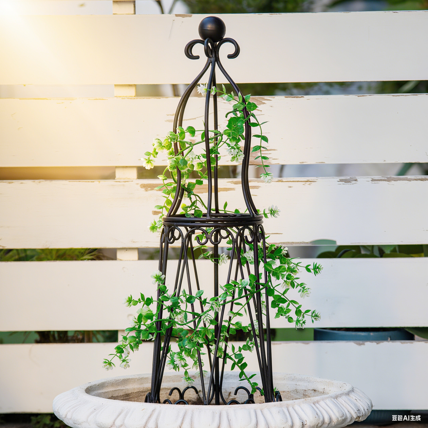 27.5in Wrought Iron Trellis for Pothos & Climbing Plants