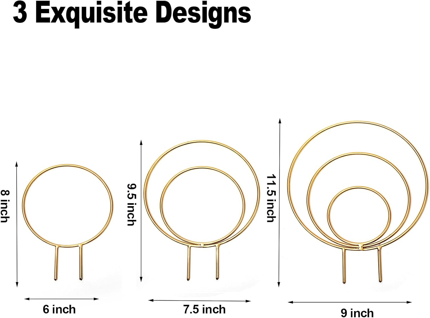3-Pack Gold Metal Plant Trellis for Climbing Vines-MOUGIGI