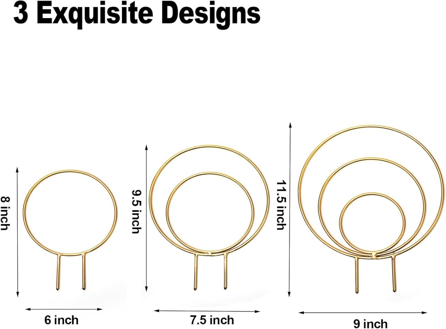 3-Pack Gold Metal Plant Trellis for Climbing Vines-MOUGIGI