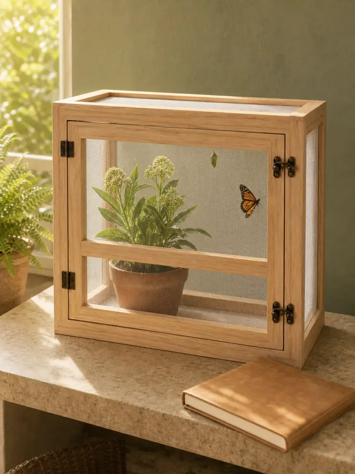 Wood Frame Butterfly Habitat Cage with Fine Mesh styling idea 2