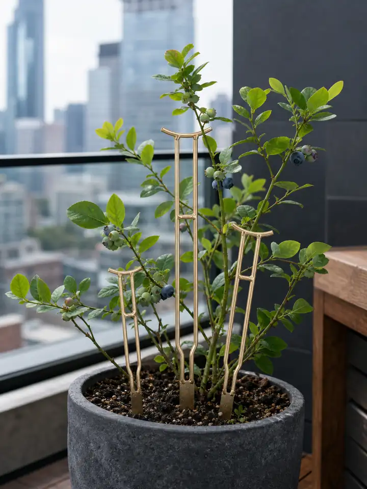 3-Piece Gold Metal Plant Support Stakes styling idea 3