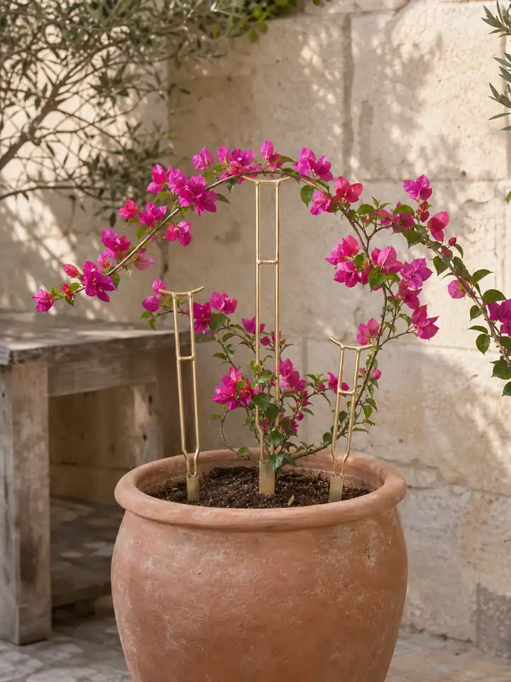 3-Piece Gold Metal Plant Support Stakes styling idea 6