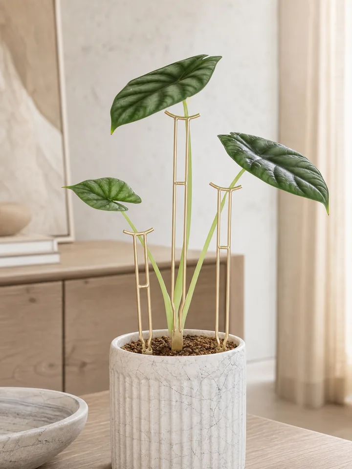 3-Piece Gold Metal Plant Support Stakes styling idea 2
